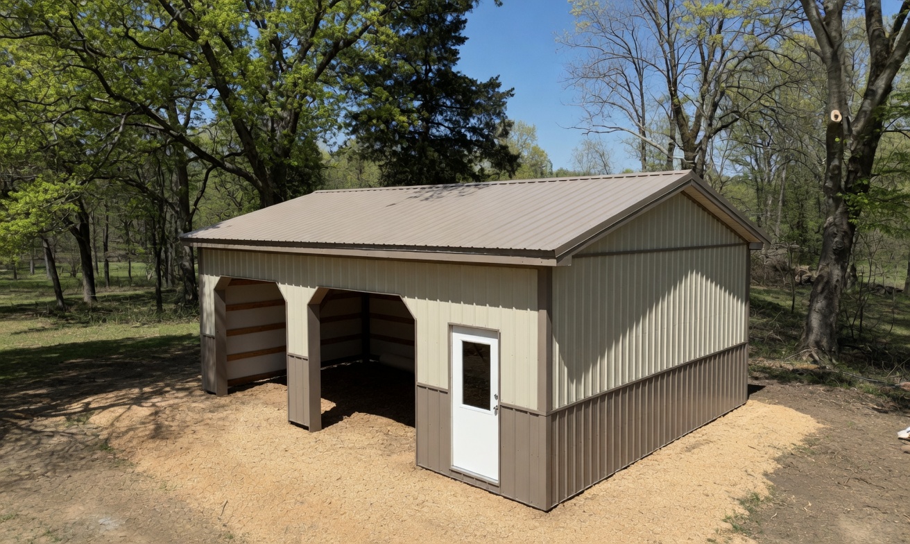 Kentucky Pole Barn Builders — aerial view of completed pole barn project